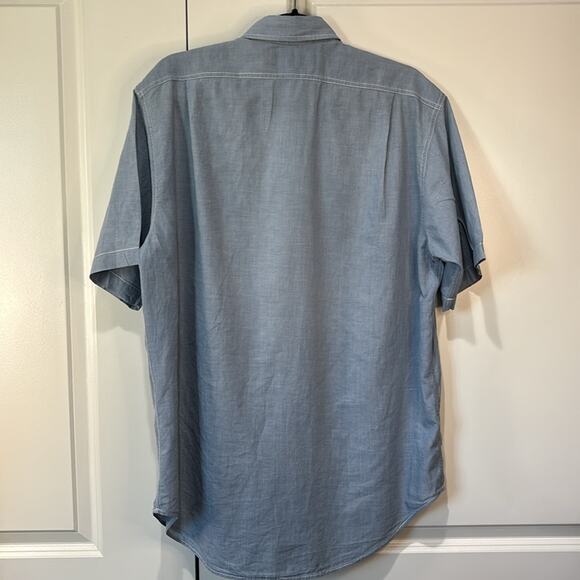 POLO Sport Ralph Lauren Chambray Short Sleeve Button Down Shirt Mens Medium - Picture 4 of 6